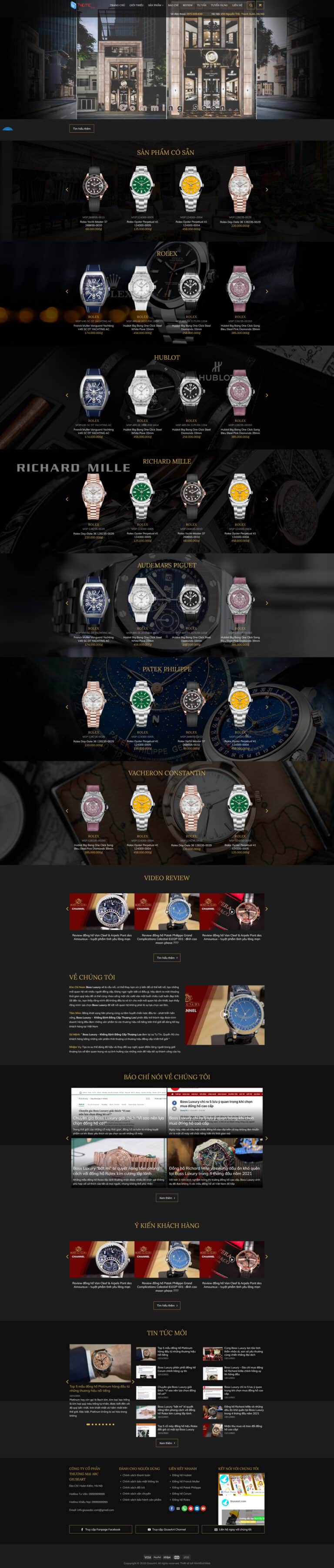 Theme wordpress shop đồng hồ 01 giá rẻ