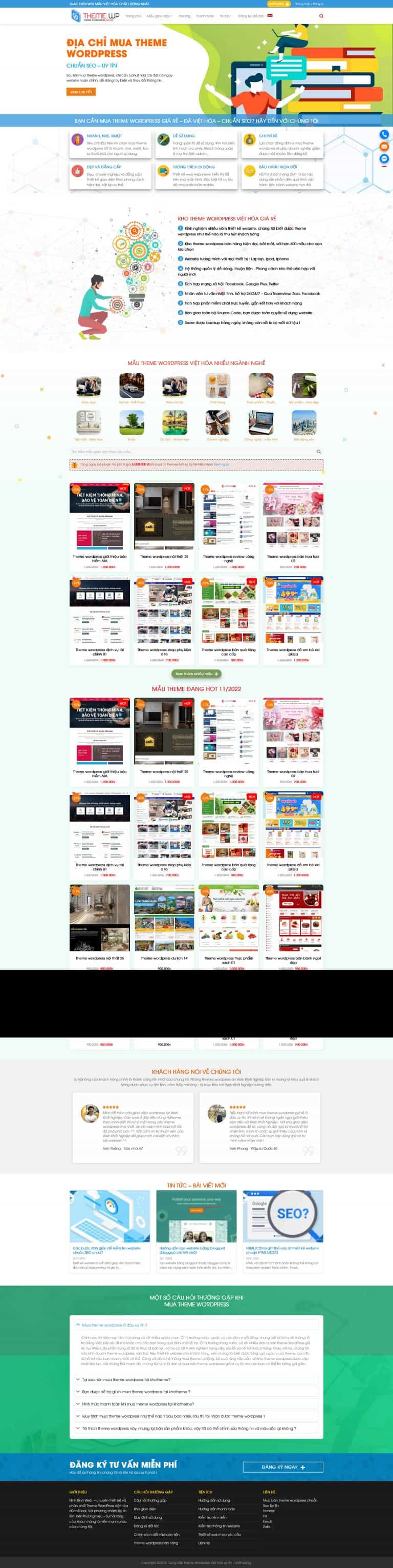 Theme WordPress bán theme giá rẻ chuẩn seo