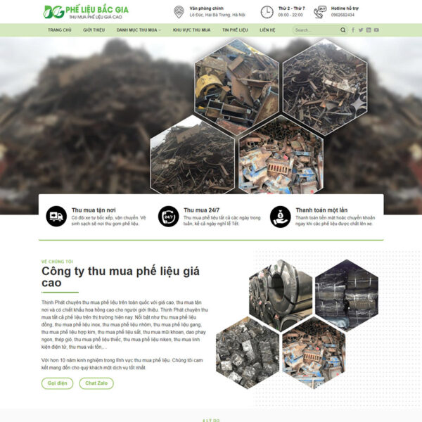 Theme wordpress mua bán phế liệu giá rẻ