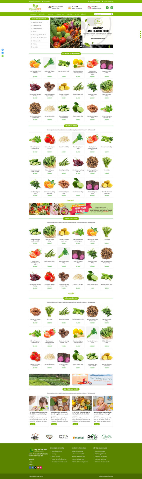 Theme wordpress thực phẩm 26 ,trái cây sạch đẹp giá rẻ