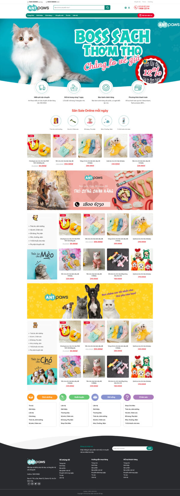 Theme wordpress bán đồ thú cưng 1 với giá cả siêu rẻ ,theme wp này được tối ưu hóa cho công việc SEO,load nhanh và có thiết kế đẹp mắt