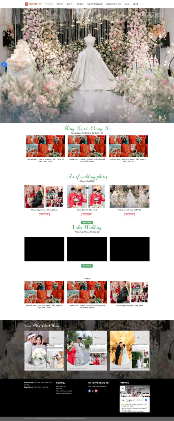 Theme wordpress ảnh cưới 1 giá rẻ