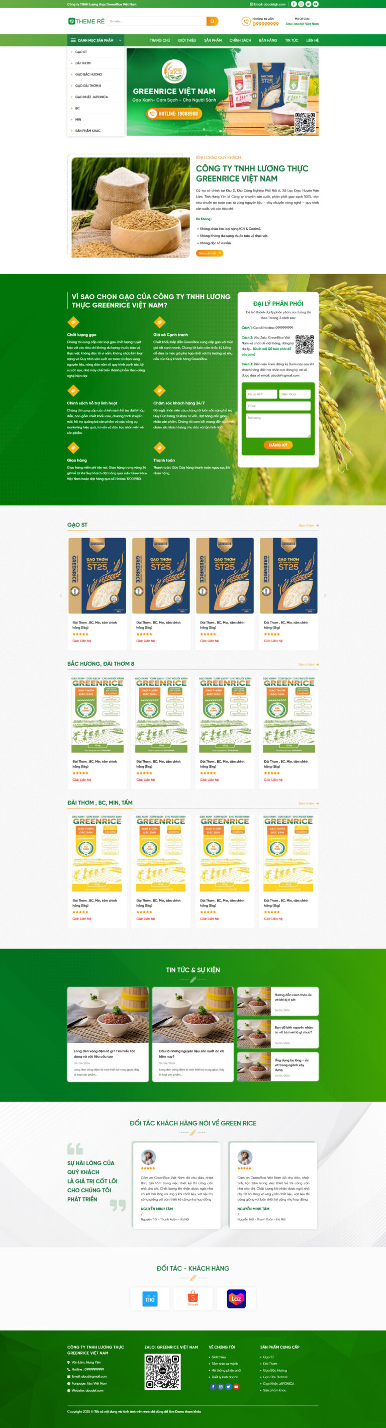 Theme wordpress công ty gạo giá rẻ