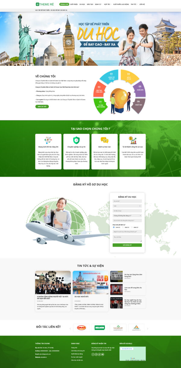 Theme wordpress du học 02 giá rẻ