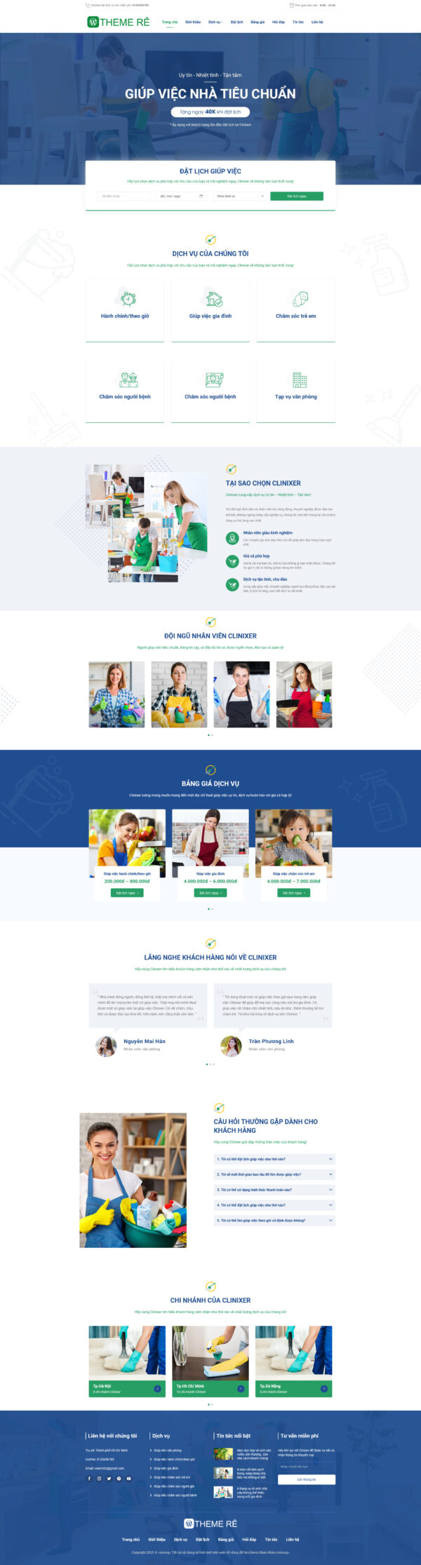 Theme wordpress giúp việc 247 giá rẻ