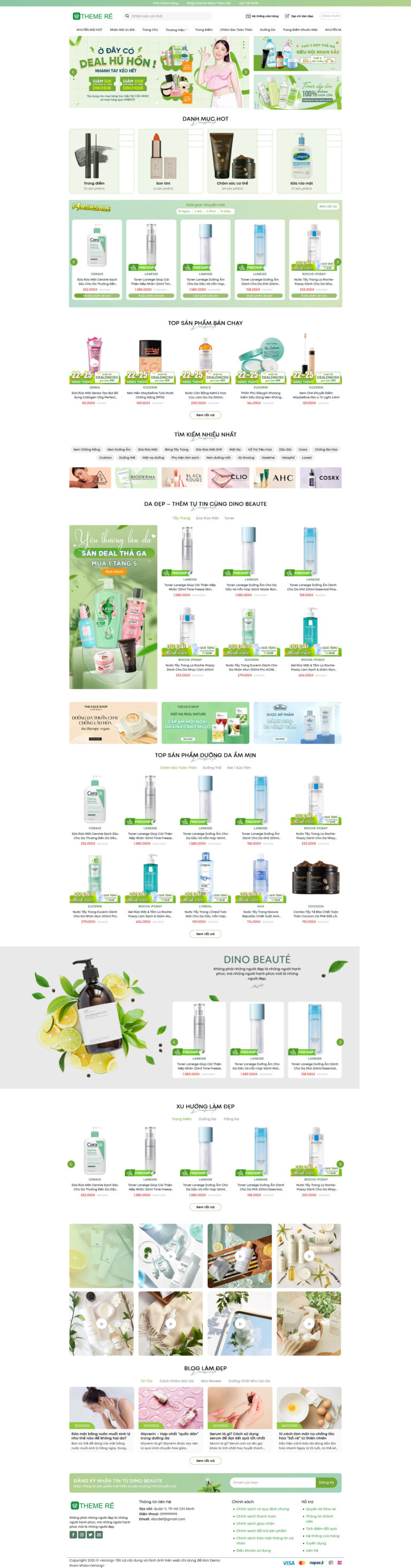 Theme wordpress mỹ phẩm 01 giá rẻ