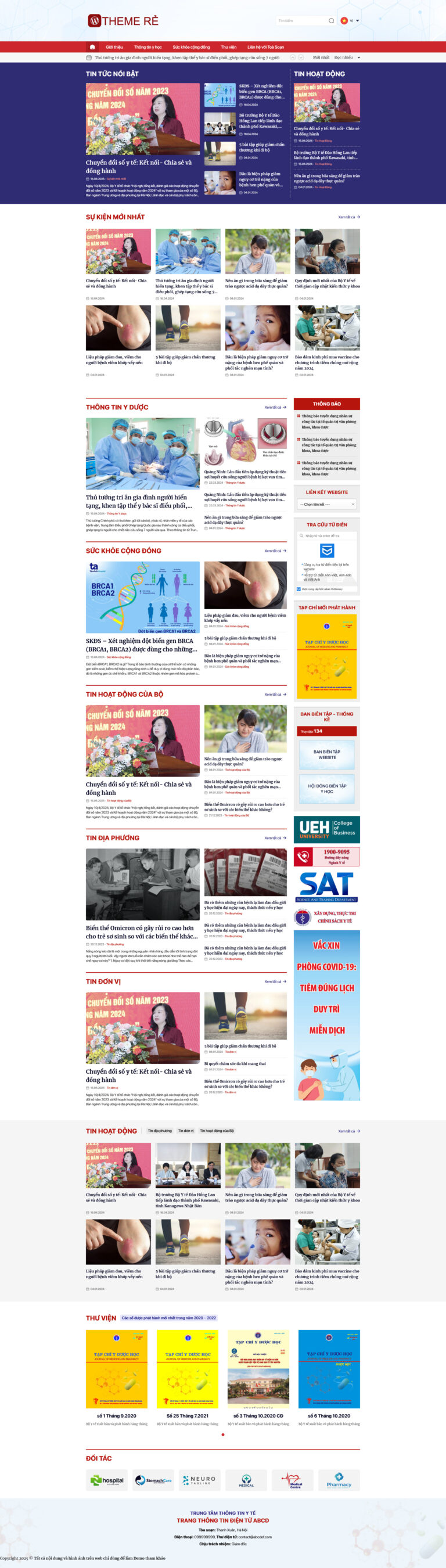 Theme wordpress thông tin y tế 05 giá rẻ