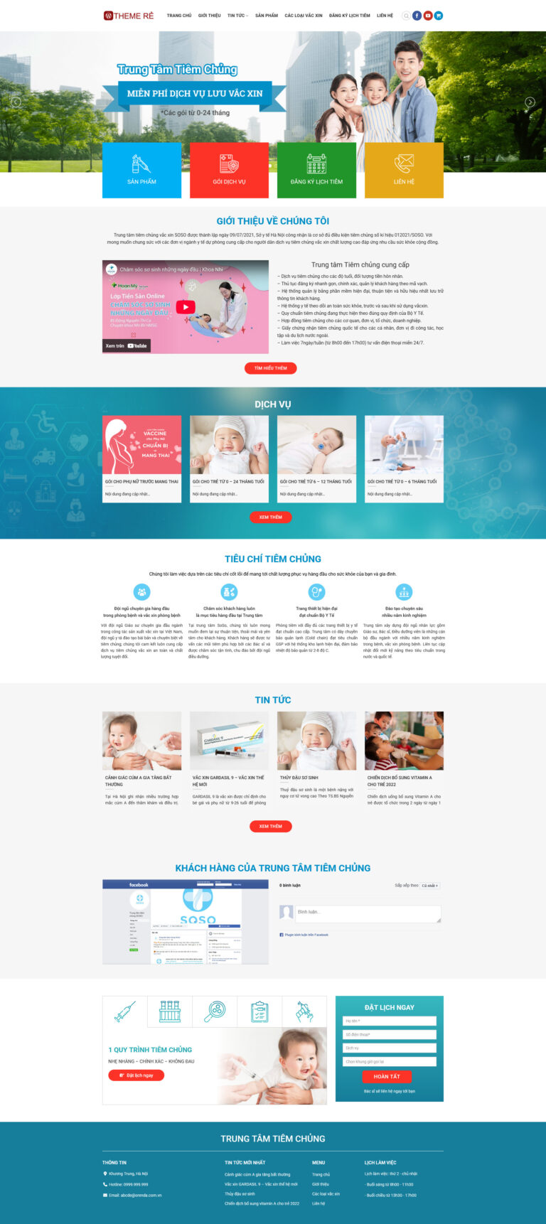 Theme wordpress tiêm chủng giá rẻ