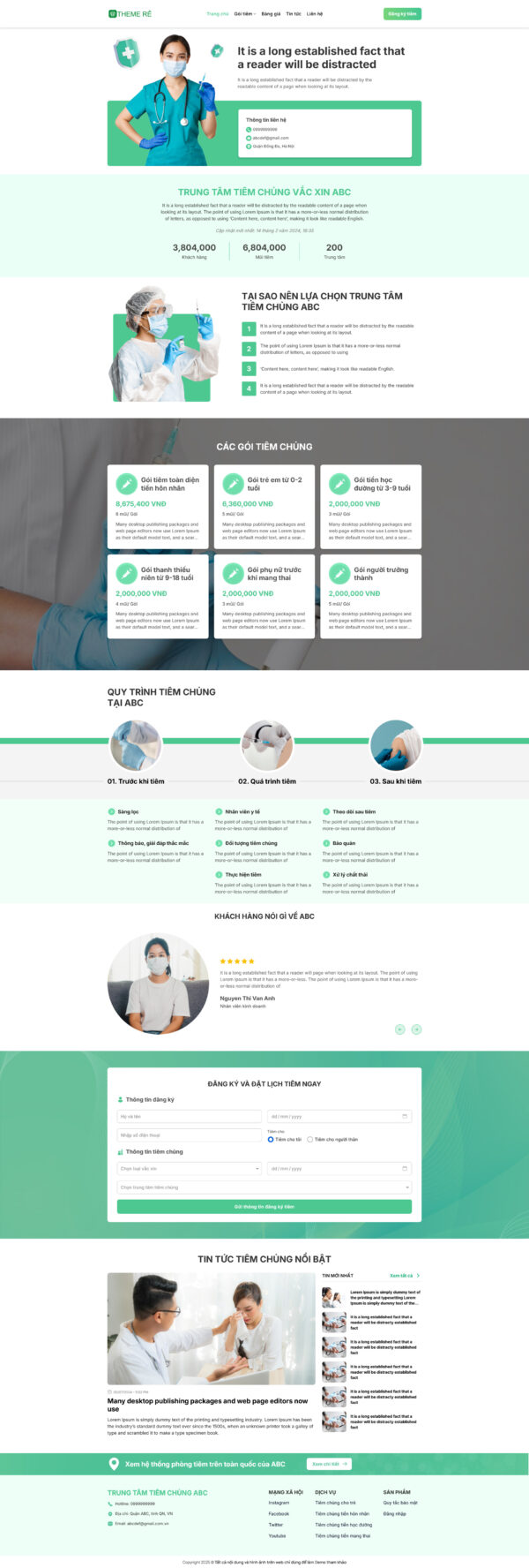 Theme wordpress tiêm chủng 04 giá rẻ