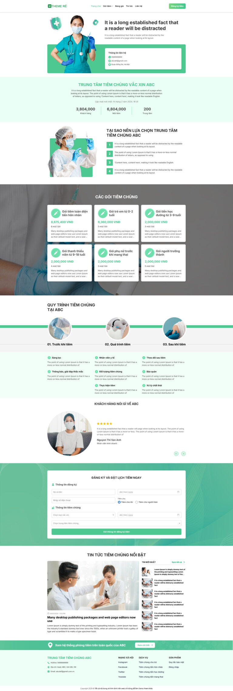 Theme wordpress tiêm chủng 04 giá rẻ