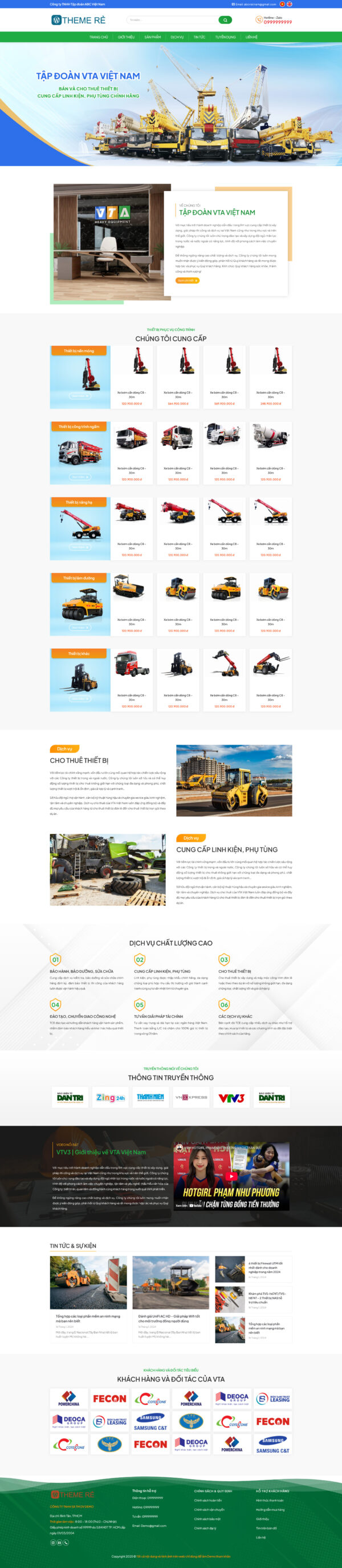 Theme wordpress xe cơ giới 01 giá rẻ